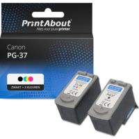Huismerk Canon PG-37 / CL-38 Inktcartridge Zwart + 3 kleuren Multipack