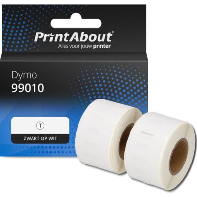 Huismerk Dymo 99010 Etiket Zwart op wit (28 mm x 89  mm) 2 rollen