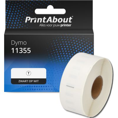 Huismerk Dymo 11355 Etiket Zwart op wit (19 mm x 51  mm)