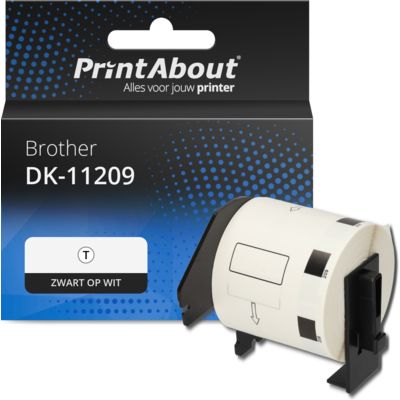 Huismerk Brother DK-11209 Etiket Zwart op wit (29 mm x 62  mm)