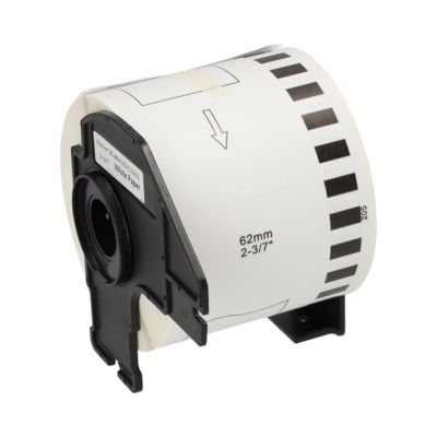PrintAbout Huismerk vervangt Brother DK-22205 Etiket Zwart op wit (62 mm)
