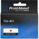 PrintAbout Huismerk vervangt Brother TZe-451 Tape Zwart op rood (24 mm)