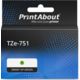 PrintAbout Huismerk vervangt Brother TZe-751 Tape Zwart op groen (24 mm)