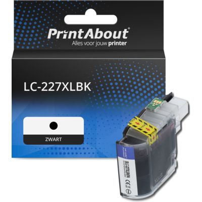 PrintAbout Huismerk vervangt Brother LC-227XLBK Inktcartridge Zwart Hoge capaciteit