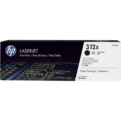 HP 312X (CF380XD) Toner 2x Zwart Hoge capaciteit - Multipack