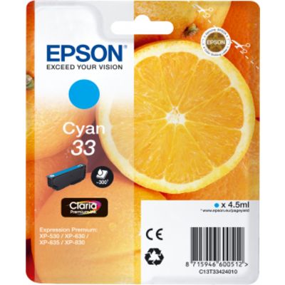 Epson 33 (C13T33424012) Inktcartridge Cyaan