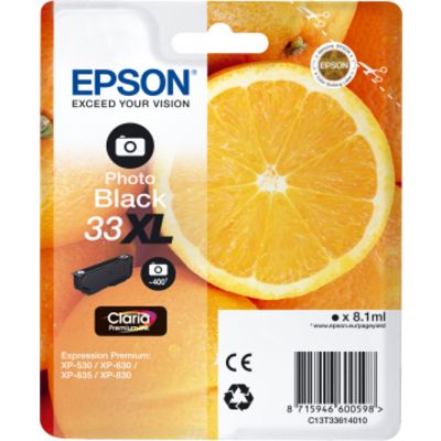 Epson 33XL (C13T33614012) Inktcartridge Foto-zwart Hoge capaciteit