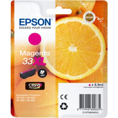 Epson 33XL (C13T33634012) Inktcartridge Magenta Hoge capaciteit