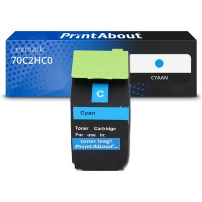 Huismerk Lexmark 70C2HC0 (702HC) Toner Cyaan Hoge capaciteit