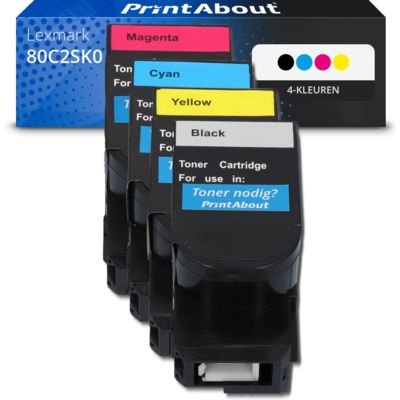 Huismerk Lexmark 80C2SK0 (802SK) Toner 4-kleuren Multipack