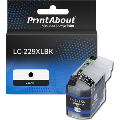 PrintAbout Huismerk vervangt Brother LC-229XLBK Inktcartridge Zwart Extra hoge capaciteit