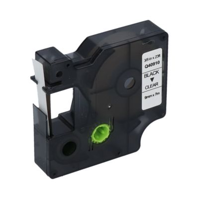 Huismerk Dymo 40910 (S0720670) Tape Zwart op transparant (9 mm)