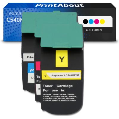 Huismerk Lexmark C540H1KG Toner 4-kleuren Multipack Hoge capaciteit
