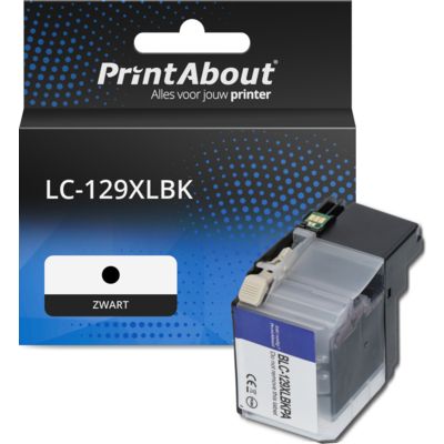 PrintAbout Huismerk vervangt Brother LC-129XLBK Inktcartridge Zwart Hoge capaciteit