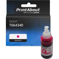 Huismerk Epson T664340 Inktcartridge Magenta