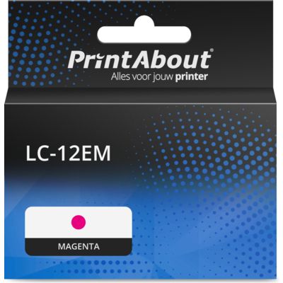 PrintAbout Huismerk vervangt Brother LC-12EM Inktcartridge Magenta