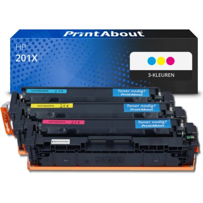 Huismerk HP 201X (CF253XM) Toner 3-kleuren Multipack Hoge capaciteit