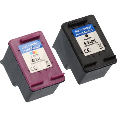 Huismerk HP 62XL (N9J71AE) Inktcartridge Zwart + 3 kleuren Multipack