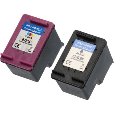 Huismerk HP 62XL (N9J71AE) Inktcartridge Zwart + 3 kleuren Multipack