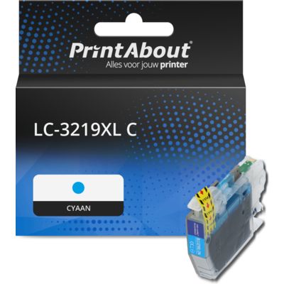 PrintAbout Huismerk vervangt Brother LC-3219XL C Inktcartridge Cyaan Hoge capaciteit