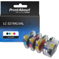 PrintAbout Huismerk vervangt Brother LC-3219XLVAL Inktcartridge 4-kleuren Multipack Hoge capaciteit