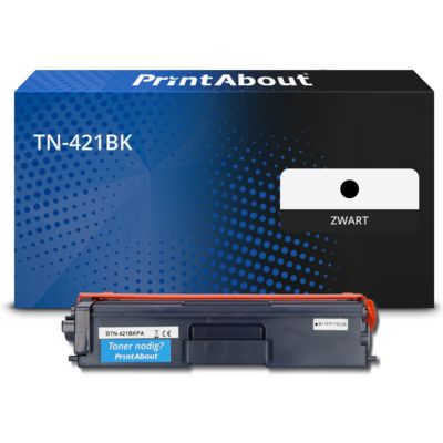 PrintAbout Huismerk vervangt Brother TN-421BK Toner Zwart