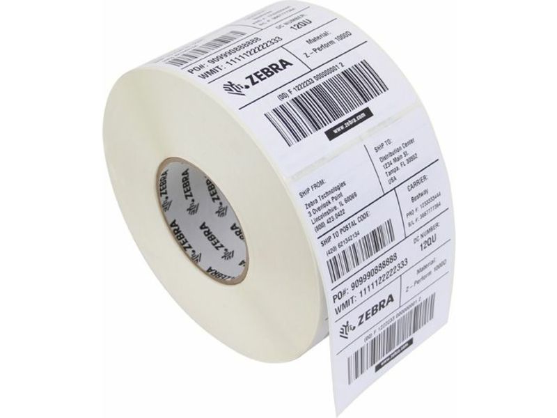 Zebra 3004861-T (Z-Perform 1000D) Etiket Zwart op wit (51 mm x 32  mm) 10 rollen