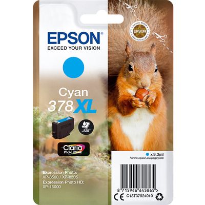 Epson 378XL (C13T37924010) Inktcartridge Cyaan Hoge capaciteit