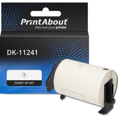 PrintAbout Huismerk vervangt Brother DK-11241 Etiket Zwart op wit (102 mm x 152  mm)
