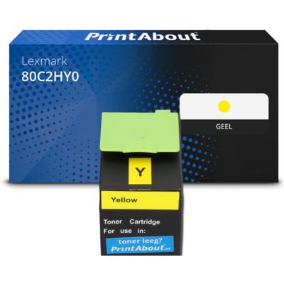 Huismerk Lexmark 80C2HY0 (802HY) Toner Geel Hoge capaciteit