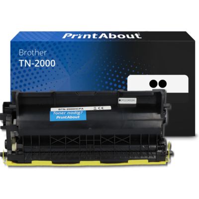 PrintAbout Huismerk vervangt Brother TN-2000 Toner 2x Zwart Extra hoge capaciteit - Multipack