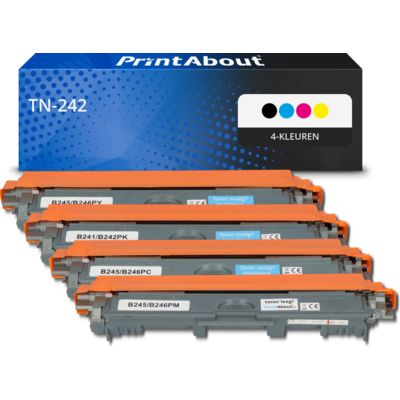 PrintAbout Huismerk vervangt Brother TN-242 Toner 4-kleuren Multipack