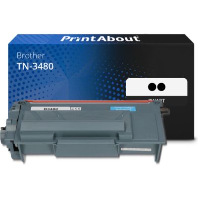 PrintAbout Huismerk vervangt Brother TN-3480 Toner 2x Zwart Hoge capaciteit - Multipack