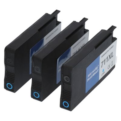 Huismerk HP 711 (CZ134A) Inktcartridge 3x Cyaan - Multipack
