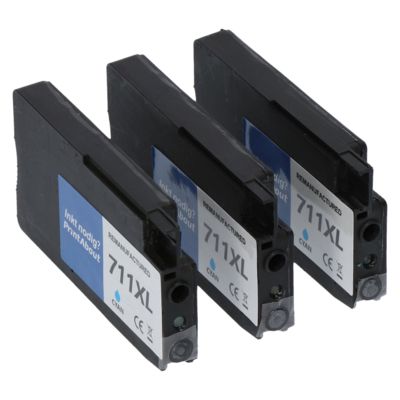 Huismerk HP 711 (CZ134A) Inktcartridge 3x Cyaan - Multipack