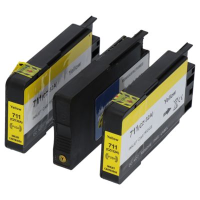 Huismerk HP 711 (CZ136A) Inktcartridge 3x Geel - Multipack