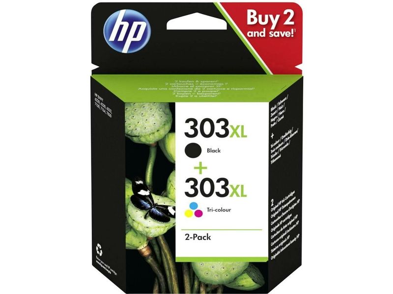 PrintAbout HP 303XL (3YN10AE) Inktcartridge Zwart + 3 kleuren Multipack Hoge capaciteit aanbieding