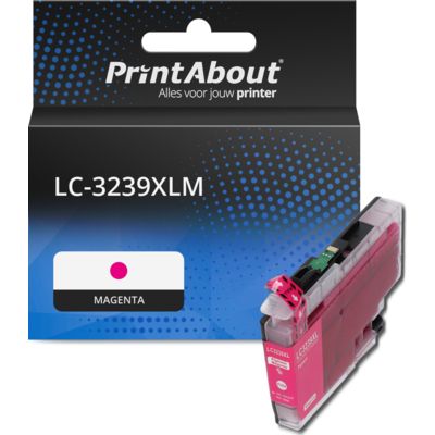 PrintAbout Huismerk vervangt Brother LC-3239XLM Inktcartridge Magenta Hoge capaciteit