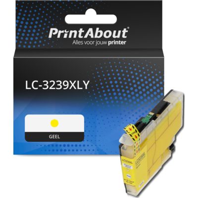 PrintAbout Huismerk vervangt Brother LC-3239XLY Inktcartridge Geel Hoge capaciteit