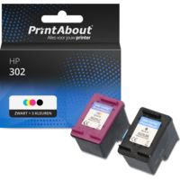 Huismerk HP 302 (X4D37AE) Inktcartridge Zwart + 3 kleuren Multipack
