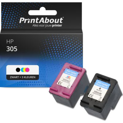 Huismerk HP 305 (6ZD17AE) Inktcartridge Zwart + 3 kleuren Multipack