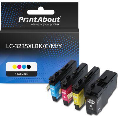PrintAbout Huismerk vervangt Brother LC-3235XLBK/C/M/Y Inktcartridge 4-kleuren Multipack