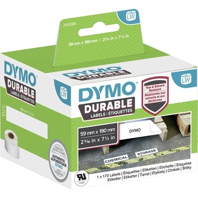 Dymo Durable 2112288 Etiket Zwart op wit (109 mm x 59 mm)
