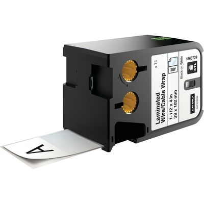 Dymo 1868709 Etiket Zwart op wit (38 mm x 102 mm)