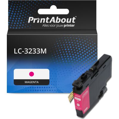 PrintAbout Huismerk vervangt Brother LC-3233M Inktcartridge Magenta