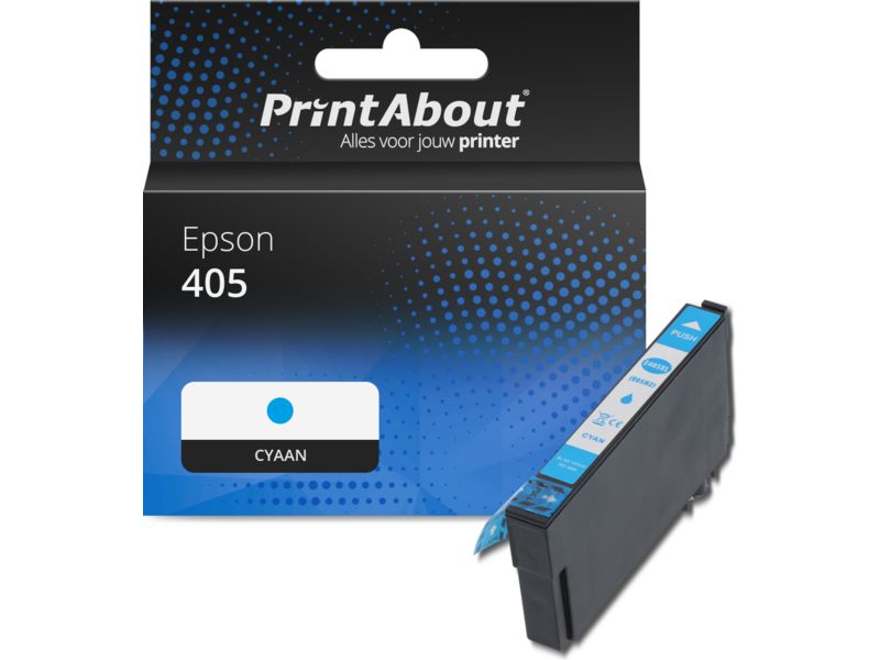 PrintAbout huismerk Inktcartridge 405 (C13T05G24010) Cyaan Geschikt voor Epson