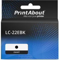 PrintAbout Huismerk vervangt Brother LC-22EBK Inktcartridge Zwart Hoge capaciteit