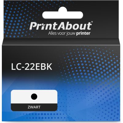 PrintAbout Huismerk vervangt Brother LC-22EBK Inktcartridge Zwart Hoge capaciteit