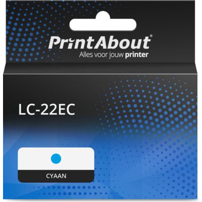 PrintAbout Huismerk vervangt Brother LC-22EC Inktcartridge Cyaan