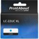 PrintAbout Huismerk vervangt Brother LC-22UC XL Inktcartridge Cyaan Hoge capaciteit